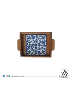 Small Square Tray Brown- Blue