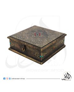 Big Wooden Box with Brass Decoration