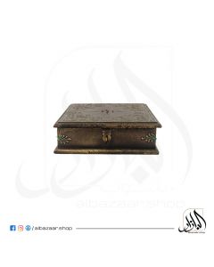 Small Wooden Box with Brass Decoration