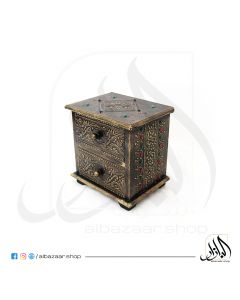 Wooden Box with Brass Decoration