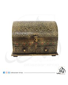 Wooden Box with Brass Decoration