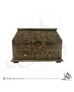 Wooden Box with Brass Decoration