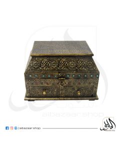 Wooden Box with Brass Decoration