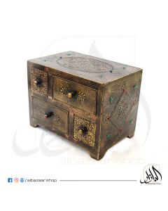 Wooden Box with Brass Decoration