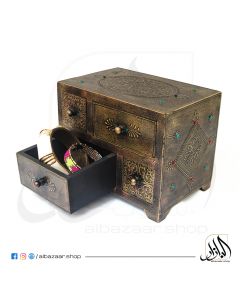Wooden Box with Brass Decoration