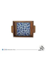 Small Square Tray Brown- Blue