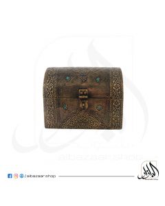 Big Wooden Box with Brass Decoration